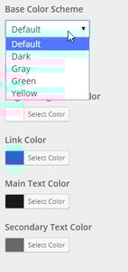 The default color scheme chooser in Twenty Sixteen