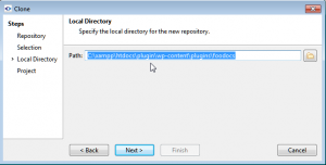 Choose your xampp install and then the plugin directory to download the repository to