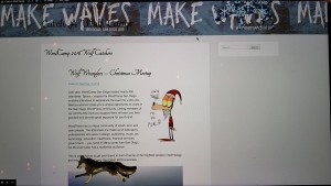 Jim Walker's Ugly Sweater WordPress site featured an animated running wolf and WordCamp San Diego theme... we're still not sure why!