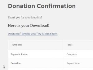 The Attachment Title and Link appear on the Donation Confirmation page automatically.