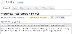 The original concept of the Post Formats Admin UI by Alex King of Crowd Favorite
